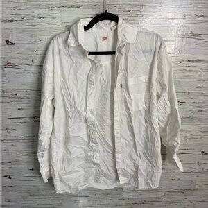 Levi's Cream Collared Shirt button down white size xs